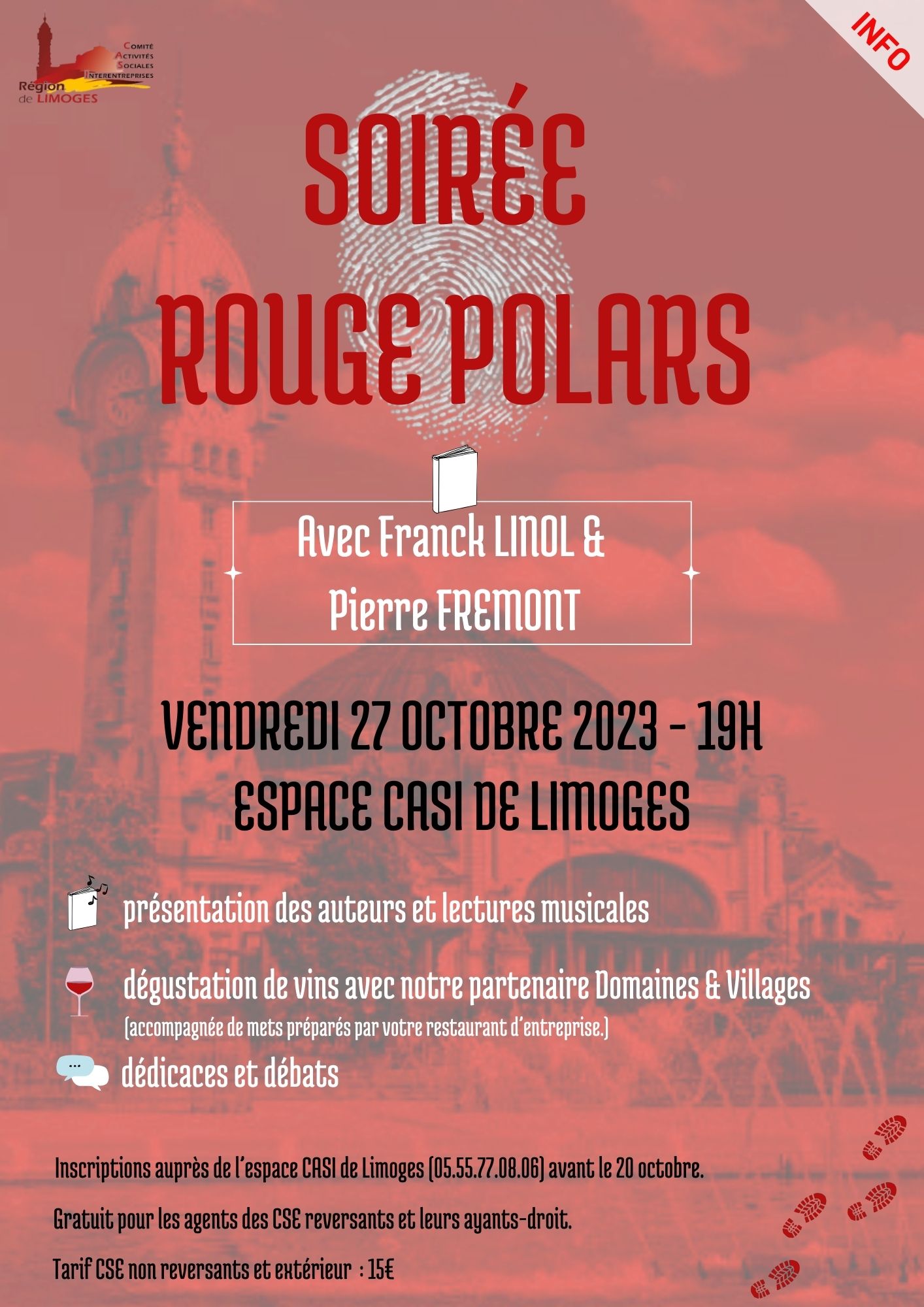 CASI Limoges : Soirée Rouge Polars avec Franck Linol et Pierre Frémont