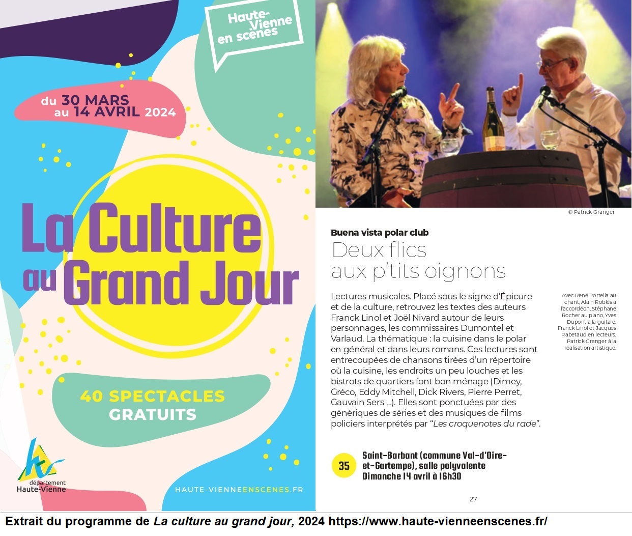 Franck Linol, Buena Vista Polar Club à Saint-Barbant, 2024_04_14, La culture au grand jour