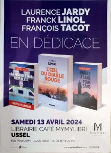 Laurence Jardy, Franck Linol et François Tacot en séance de dédicace s à Ussel en Corrèze.