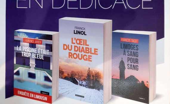 Laurence Jardy, Franck Linol et François Tacot en séance de dédicace s à Ussel en Corrèze.