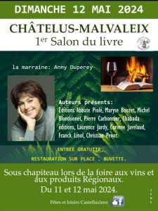 Affiche de la Foire du Livre de Châtelus-Malvaleix en Creuse