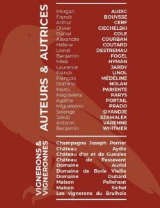 Vins noirs - Festival international de polar et de vin, Auteurs et vignerons invités Vins noirs - Festival international de polar et de vin, auteurs et vignerons invités