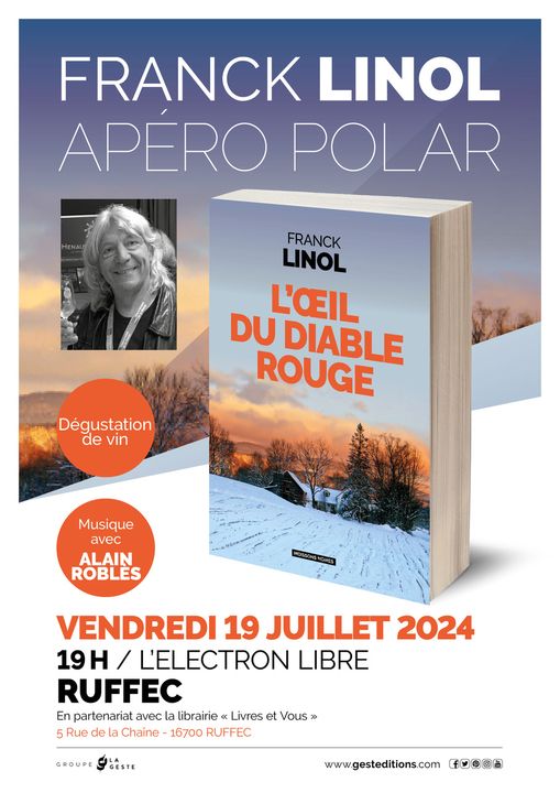 Apéro-Polar à Ruffec 19 juillet 2024 Franck Linol et Alain Roblès