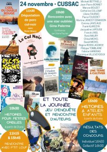 Salon du Livre de Cussac, 24 novembre 2024 Affiche Salon du Livre de Cussac, 24 novembre 2024