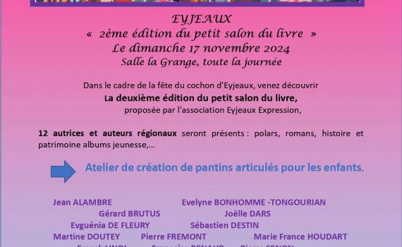 Petit salon du Livre d'Eyjeaux, Fête du cochon, 17 novembre 202, Franck Linol