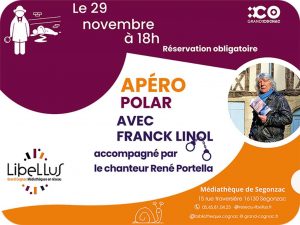 Apéro-Polar Franck Linol et René Portella à Segonzac 29nov 2024 Affiche Apéro-Polar Franck Linol et René Portella à Segonzac 29nov 2024