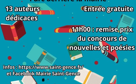 Affiche de la 1ere édition du Salon du Livre de Saint-Gence, 4 mai 2025